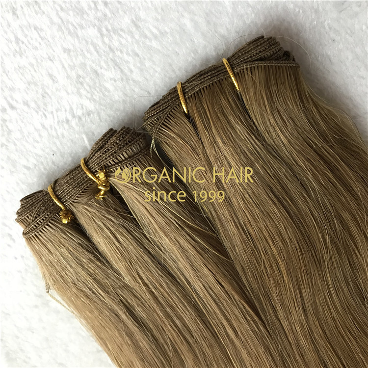 Human hand tied weft hair extensions #6color & #8color X118